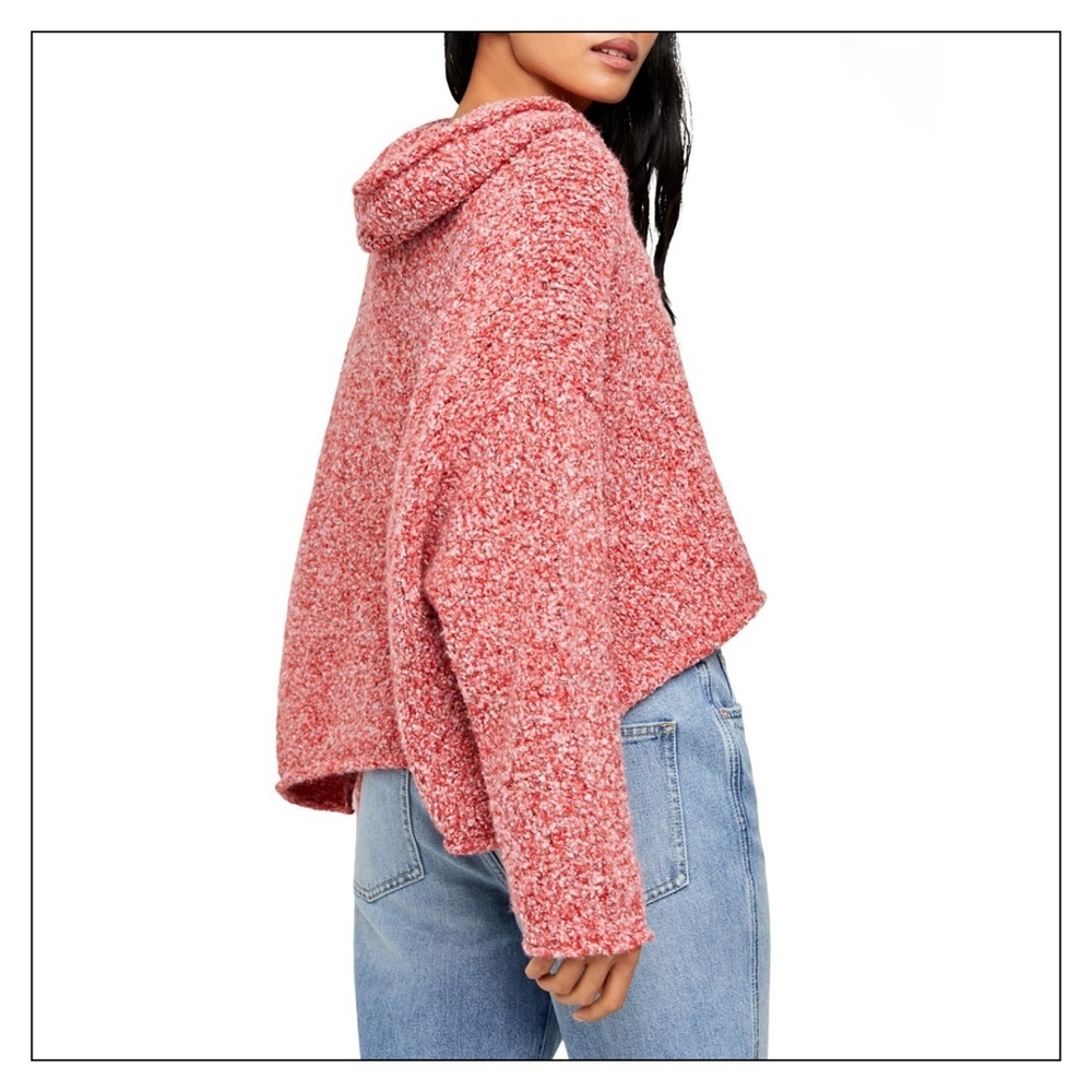FREE People Red BFF Cowl Neck Slouchy Sweater - Picture 7 of 8